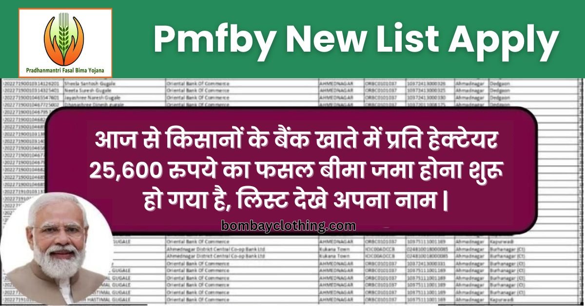 Pmfby New List 2024